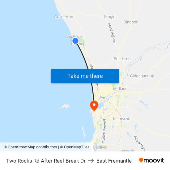 Two Rocks Rd After Reef Break Dr to East Fremantle map