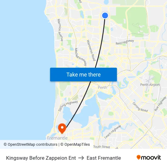 Kingsway  Before Zappeion Ent to East Fremantle map