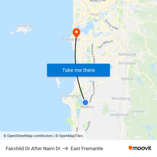 Fairchild Dr After Nairn Dr to East Fremantle map