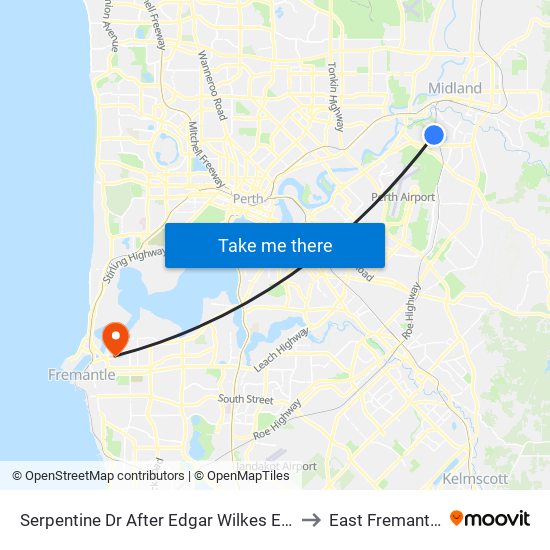 Serpentine Dr After Edgar Wilkes Ent to East Fremantle map