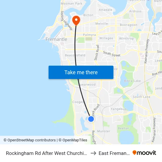 Rockingham Rd After West Churchill Av to East Fremantle map