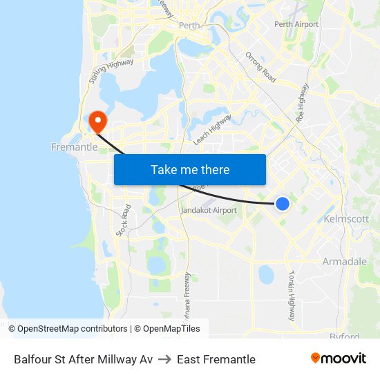 Balfour St After Millway Av to East Fremantle map