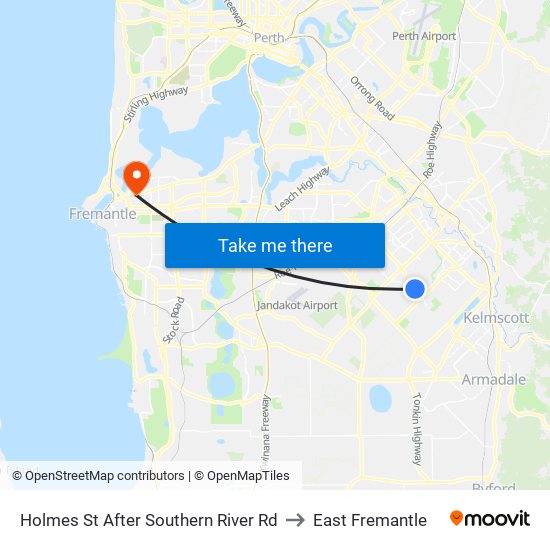 Holmes St After Southern River Rd to East Fremantle map