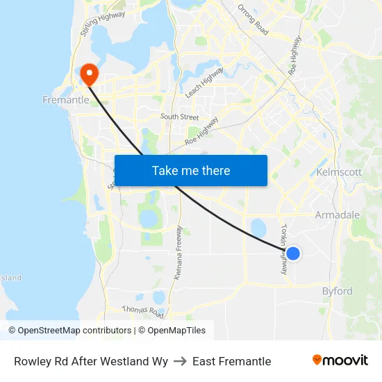 Rowley Rd After Westland Wy to East Fremantle map
