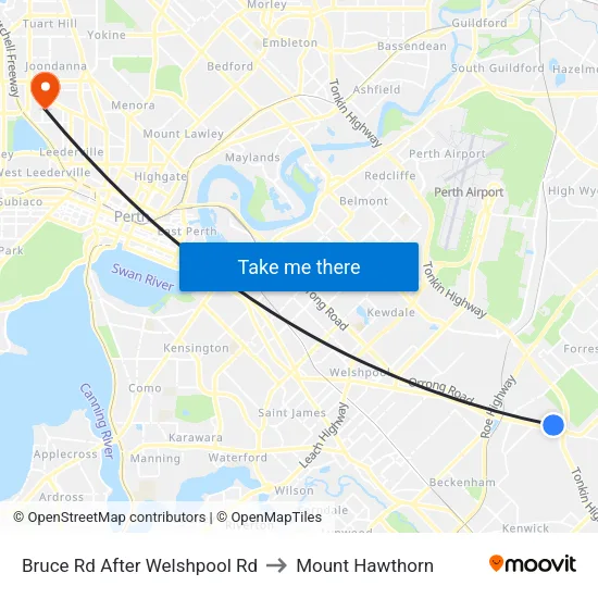 Bruce Rd After Welshpool Rd to Mount Hawthorn map