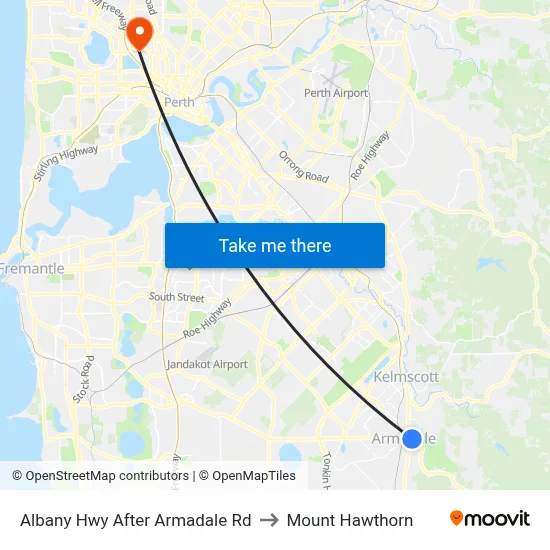 Albany Hwy After Armadale Rd to Mount Hawthorn map