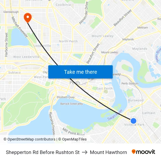 Shepperton Rd Before Rushton St to Mount Hawthorn map