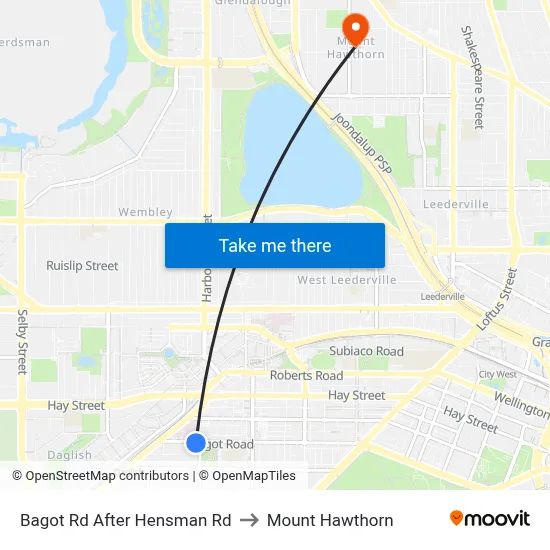 Bagot Rd After Hensman Rd to Mount Hawthorn map