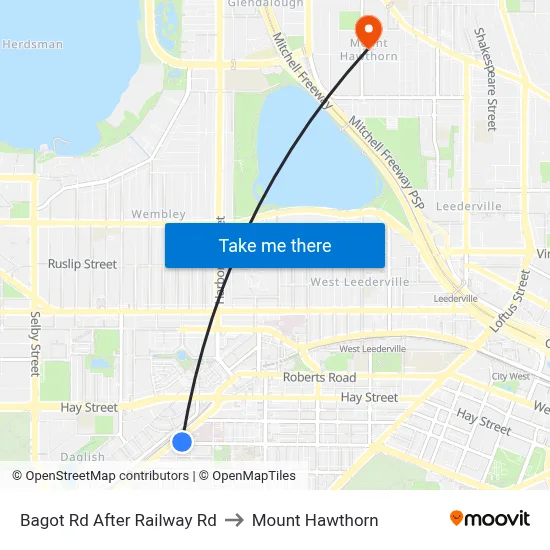 Bagot Rd After Railway Rd to Mount Hawthorn map