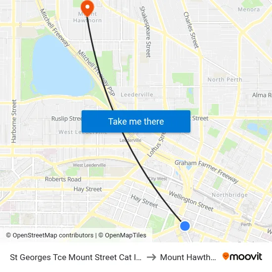 St Georges Tce Mount Street Cat Id 30 to Mount Hawthorn map