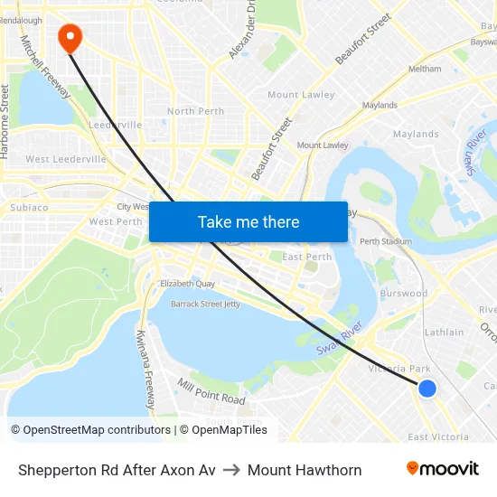 Shepperton Rd After Axon Av to Mount Hawthorn map