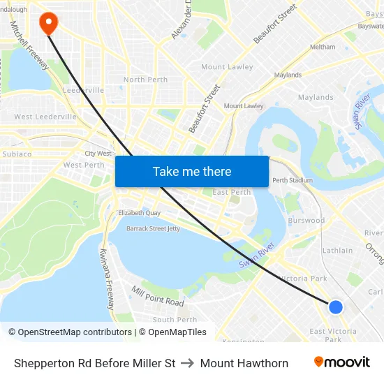 Shepperton Rd Before Miller St to Mount Hawthorn map