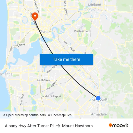 Albany Hwy After Turner Pl to Mount Hawthorn map