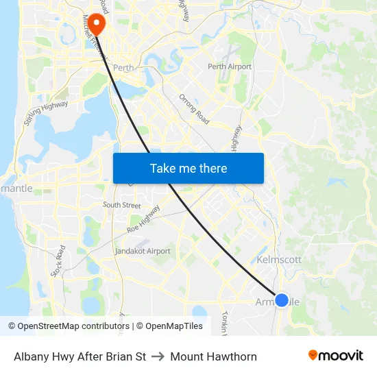 Albany Hwy After Brian St to Mount Hawthorn map