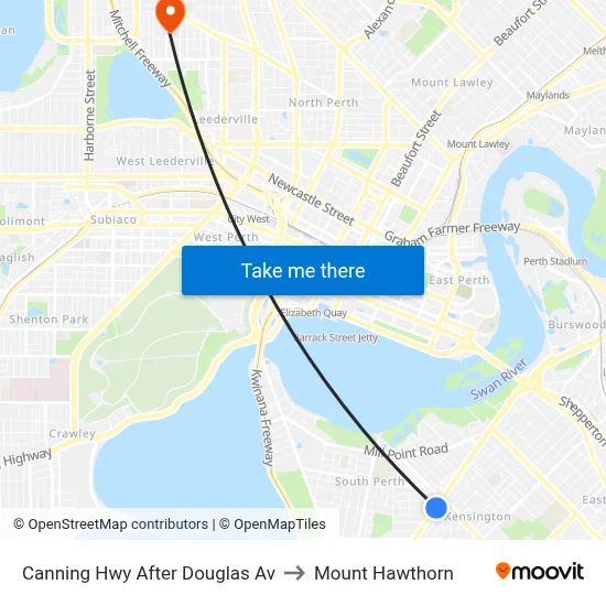 Canning Hwy After Douglas Av to Mount Hawthorn map