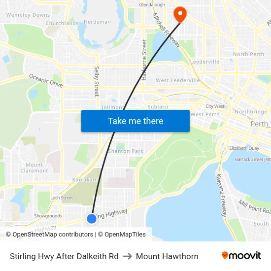 Stirling Hwy After Dalkeith Rd to Mount Hawthorn map