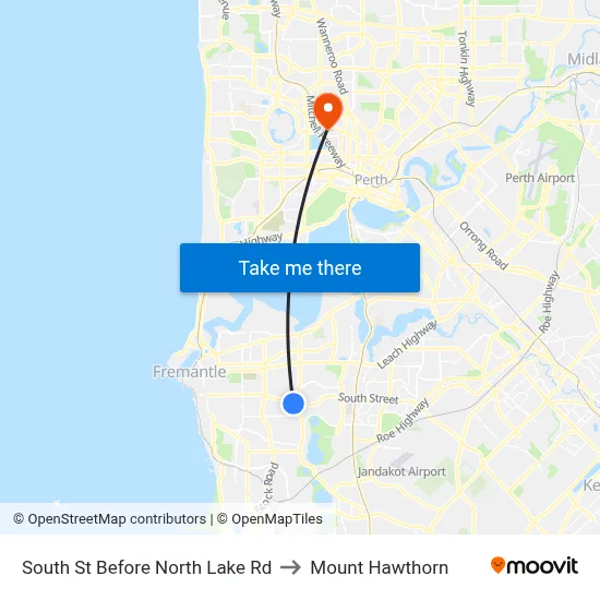 South St Before North Lake Rd to Mount Hawthorn map