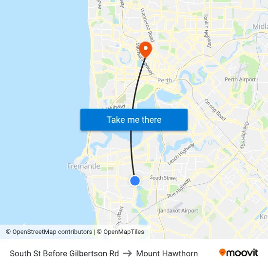 South St Before Gilbertson Rd to Mount Hawthorn map