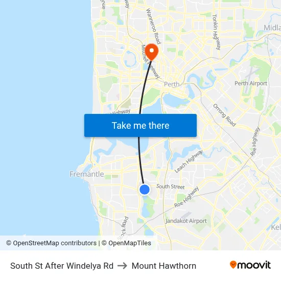 South St After Windelya Rd to Mount Hawthorn map