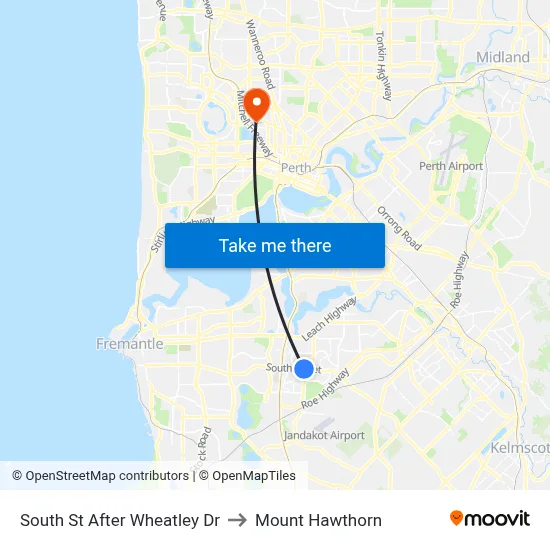 South St After Wheatley Dr to Mount Hawthorn map