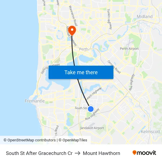 South St After Gracechurch Cr to Mount Hawthorn map