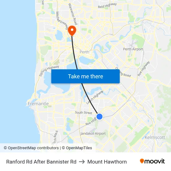 Ranford Rd After Bannister Rd to Mount Hawthorn map