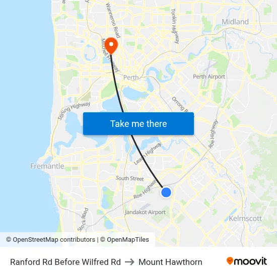 Ranford Rd Before Wilfred Rd to Mount Hawthorn map