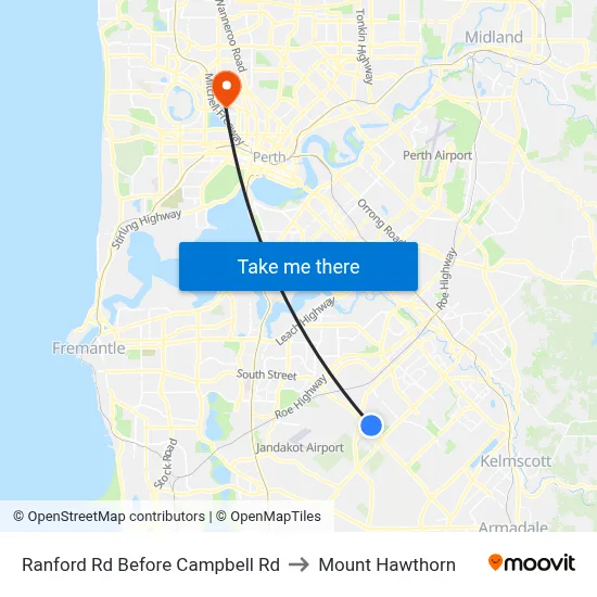 Ranford Rd Before Campbell Rd to Mount Hawthorn map