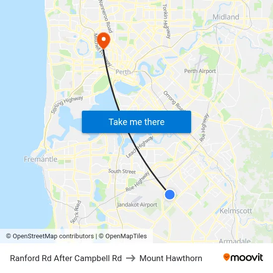Ranford Rd After Campbell Rd to Mount Hawthorn map