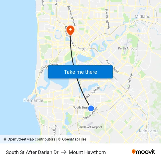 South St After Darian Dr to Mount Hawthorn map