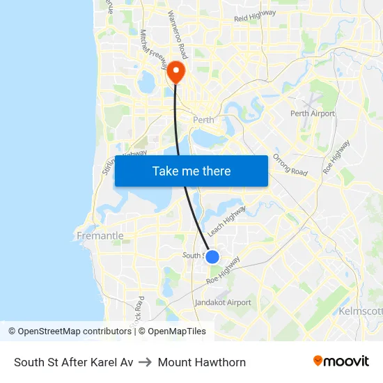 South St After Karel Av to Mount Hawthorn map