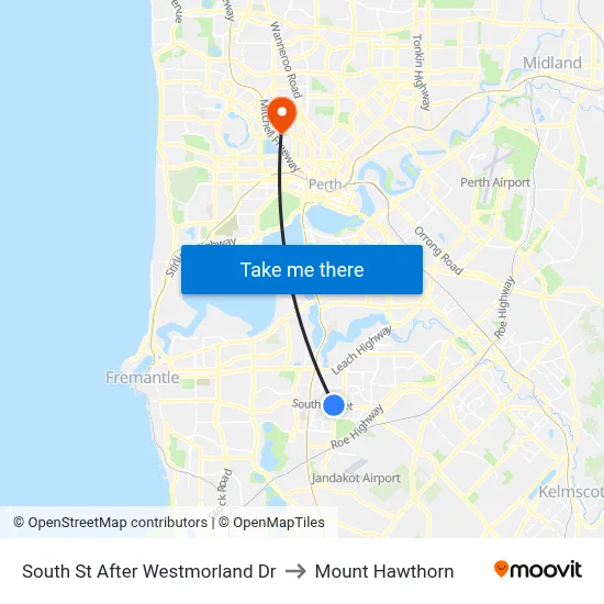 South St After Westmorland Dr to Mount Hawthorn map