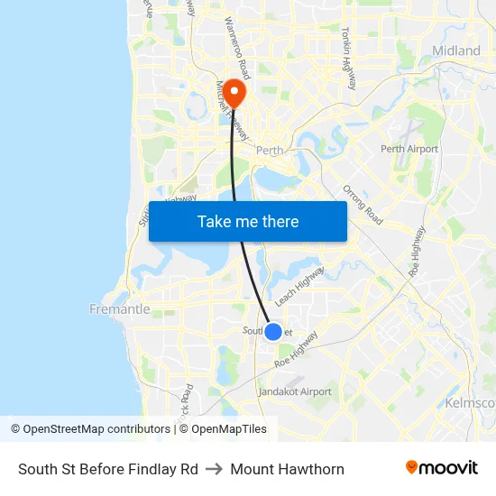 South St Before Findlay Rd to Mount Hawthorn map