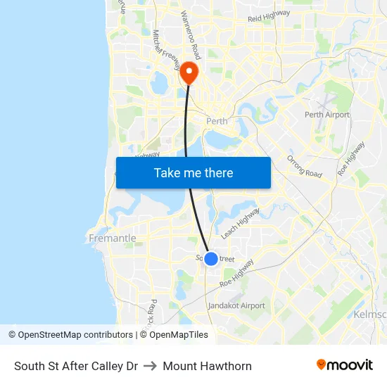 South St After Calley Dr to Mount Hawthorn map