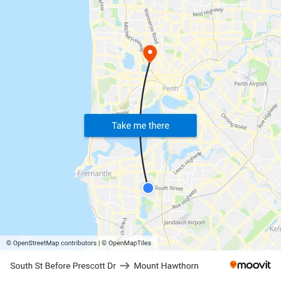 South St Before Prescott Dr to Mount Hawthorn map