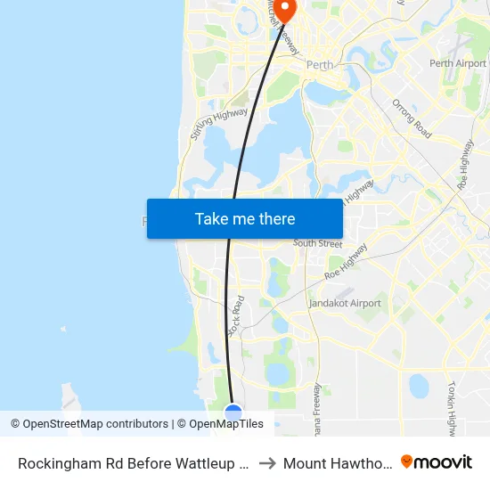 Rockingham Rd Before Wattleup Rd to Mount Hawthorn map