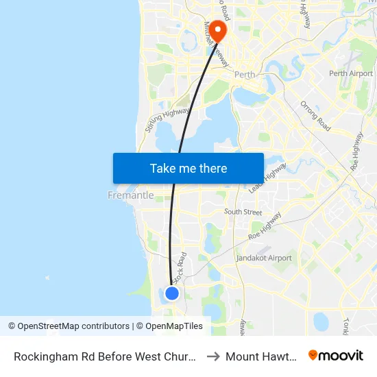 Rockingham Rd Before West Churchill Av to Mount Hawthorn map