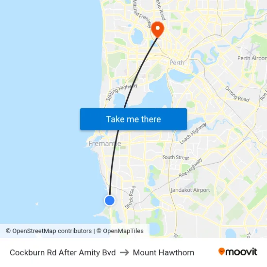 Cockburn Rd After Amity Bvd to Mount Hawthorn map