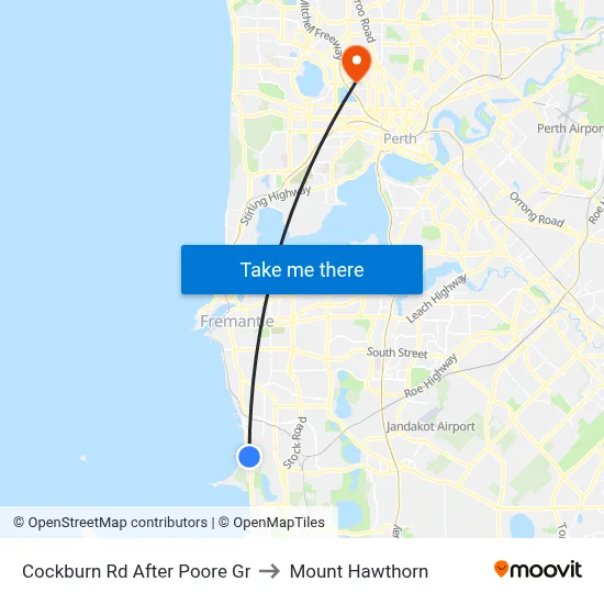 Cockburn Rd After Poore Gr to Mount Hawthorn map
