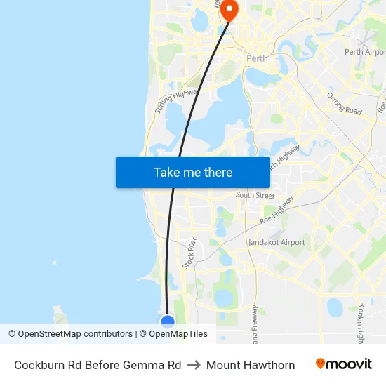 Cockburn Rd Before Gemma Rd to Mount Hawthorn map