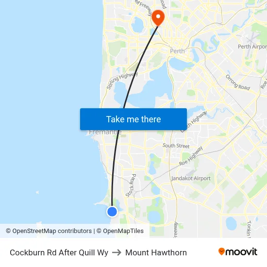 Cockburn Rd After Quill Wy to Mount Hawthorn map
