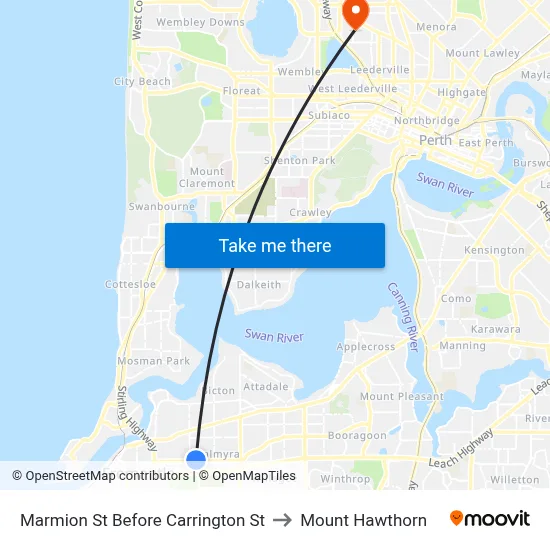 Marmion St Before Carrington St to Mount Hawthorn map