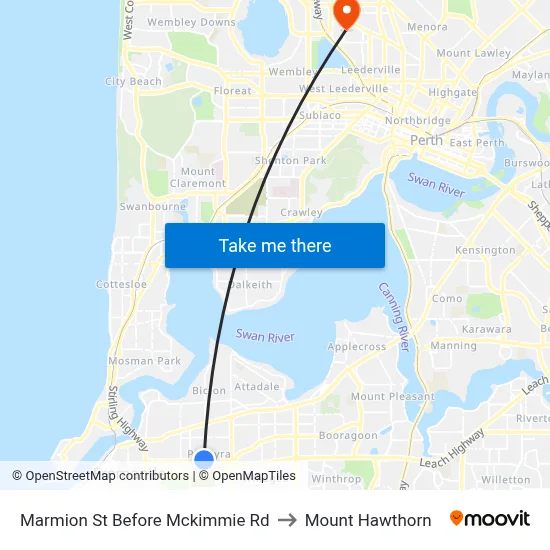 Marmion St Before Mckimmie Rd to Mount Hawthorn map