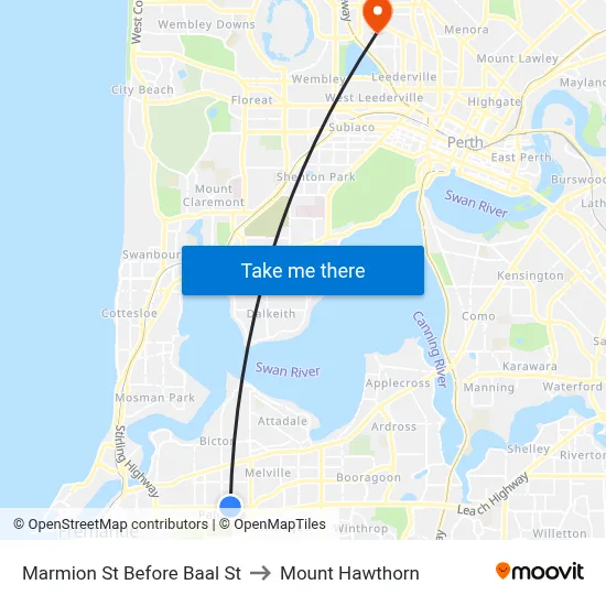 Marmion St Before Baal St to Mount Hawthorn map