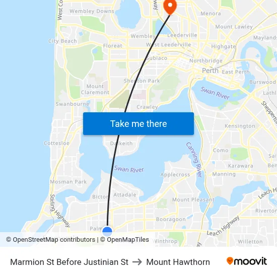 Marmion St Before Justinian St to Mount Hawthorn map