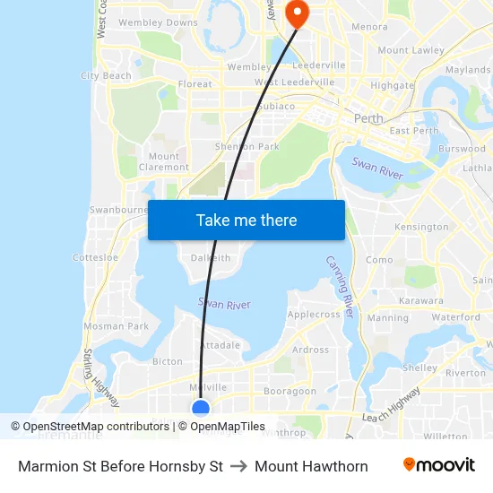 Marmion St Before Hornsby St to Mount Hawthorn map