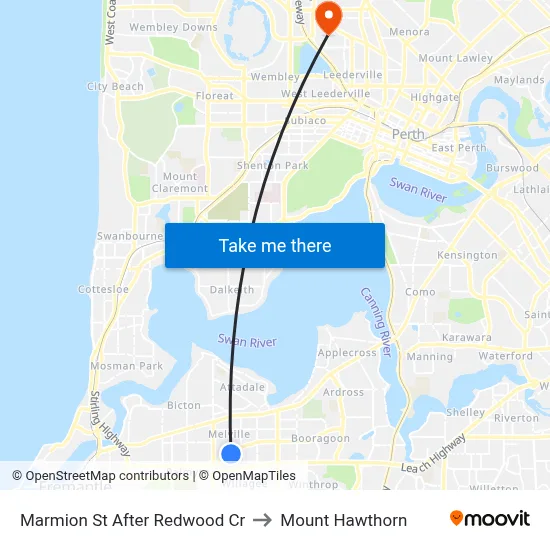 Marmion St After Redwood Cr to Mount Hawthorn map