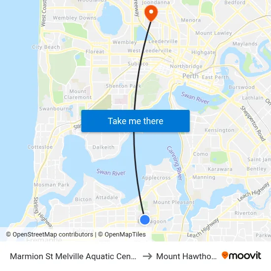 Marmion St Melville Aquatic Centre to Mount Hawthorn map