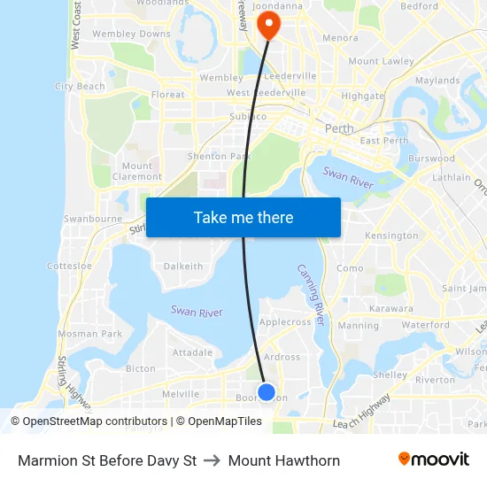 Marmion St Before Davy St to Mount Hawthorn map