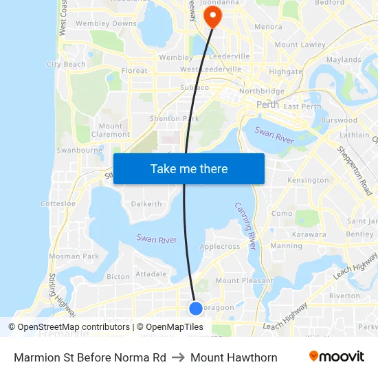 Marmion St Before Norma Rd to Mount Hawthorn map